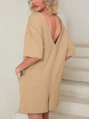 Angela | Oversized To-sidet Romper med Lommer