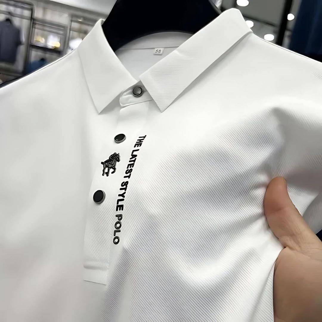 Enzo - Stilfuld, krølfri muscle-fit polo shirt til herrer