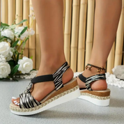 Elle | Stilfulde espadrillesandaler med strukturerede stropper