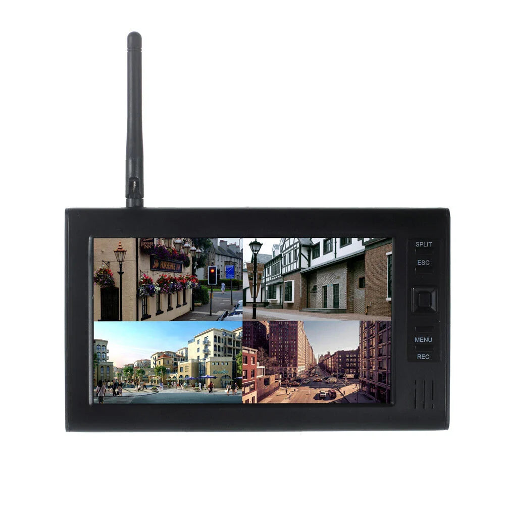 7-inch draadloos beveiligingssysteem: 4-kanaals monitor en weerbestendige nachtzichtcamera's 2