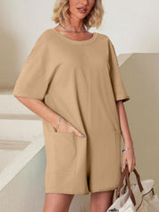 Angela | Oversized To-sidet Romper med Lommer
