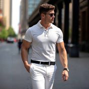 Enzo - Stilfuld, krølfri muscle-fit polo shirt til herrer