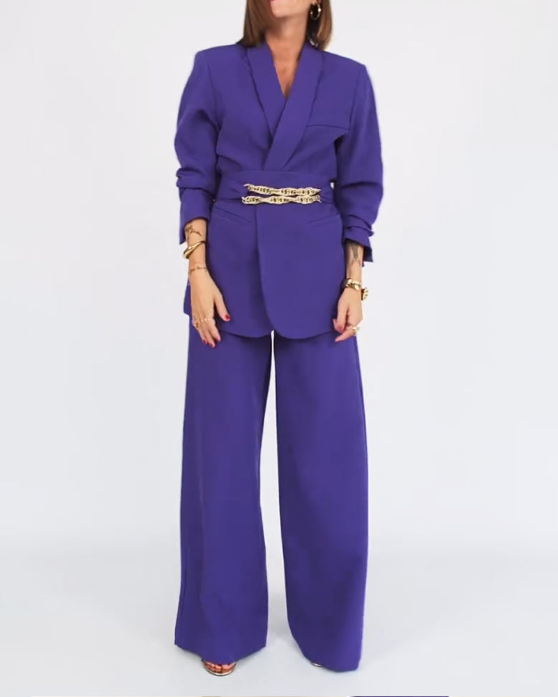 Constanza | Elegant oversized blazer og bukser i luksuriøs lilla nuance