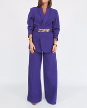 Constanza | Elegant oversized blazer og bukser i luksuriøs lilla nuance