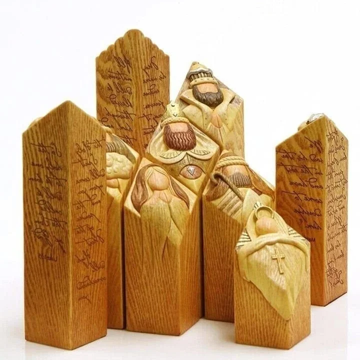 9 stk. himmelsk julekrybbesøjlestatue 1