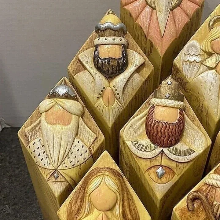 9 stk. himmelsk julekrybbesøjlestatue 3