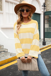 Mila | Casual Stribet Strik Damesweater