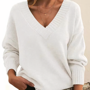 Mira | Dyb V-hals Sweater – Fint Kvindelighed
