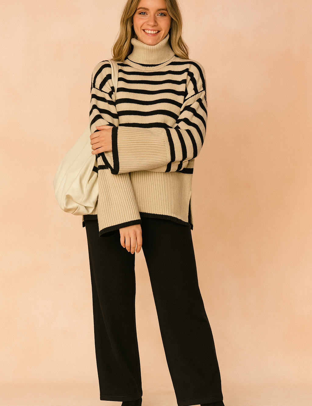 Adrianna | Stribet rullekravetrøje 1
