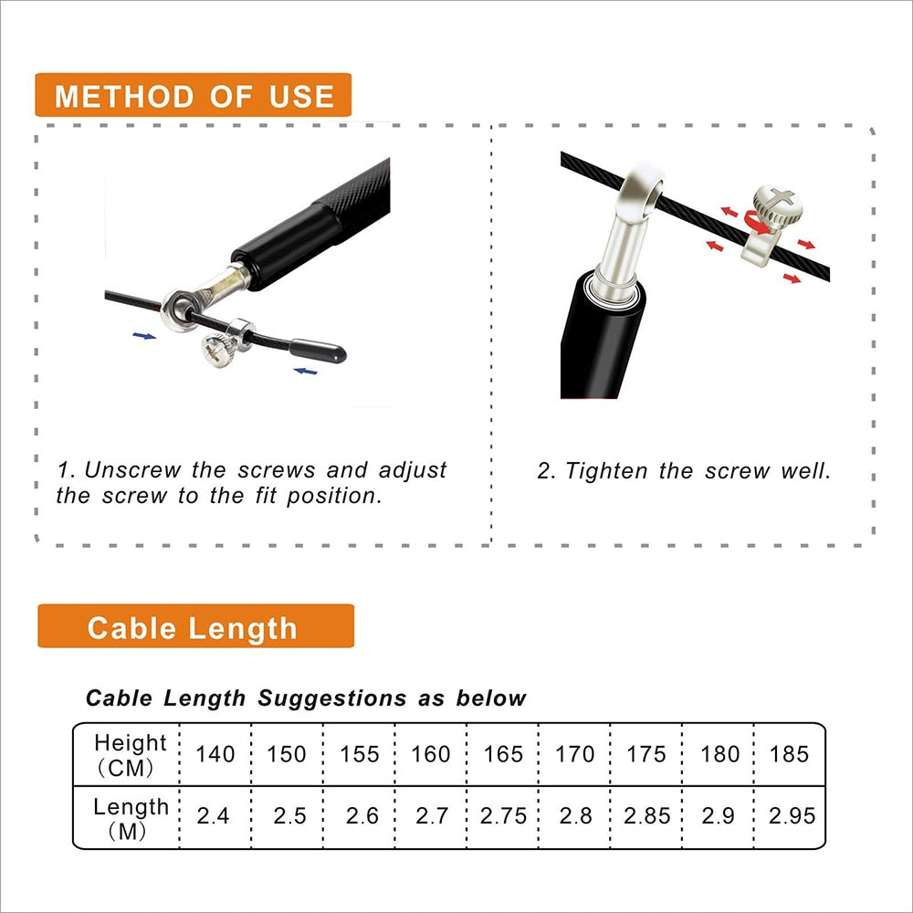 AeroSpin 360 sjippetov – justerbart stålkabel speedtov med aluminiumshåndtag 8