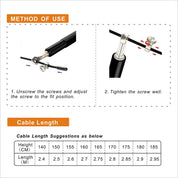 AeroSpin 360 sjippetov – justerbart stålkabel speedtov med aluminiumshåndtag 8