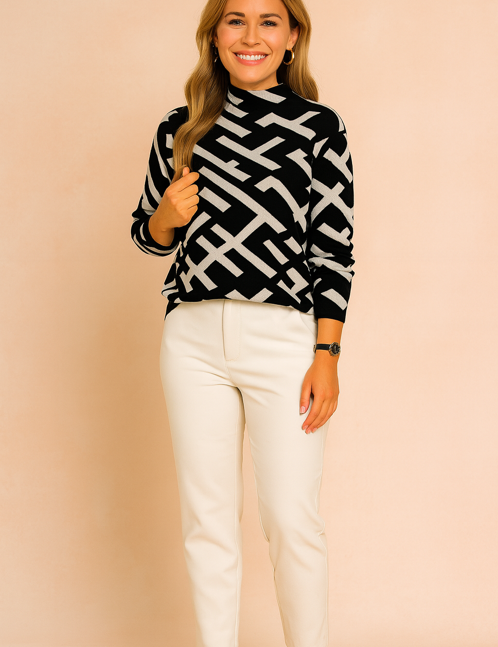 Alexandria | Klassisk sweater med et diskret mønster 0