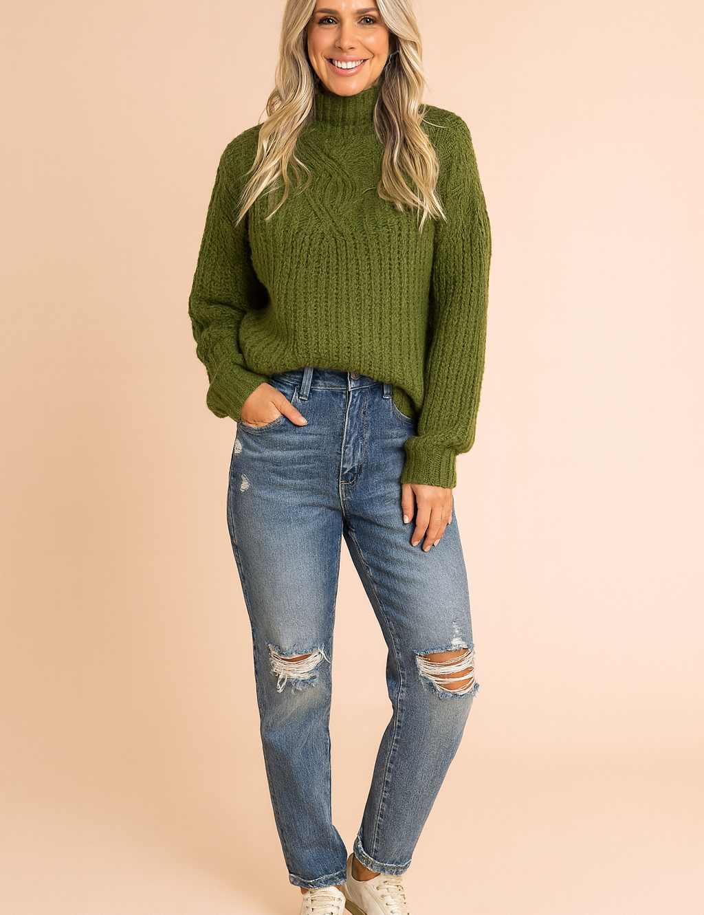 Alicja | Kabelstrikket rullekravetrøje 0