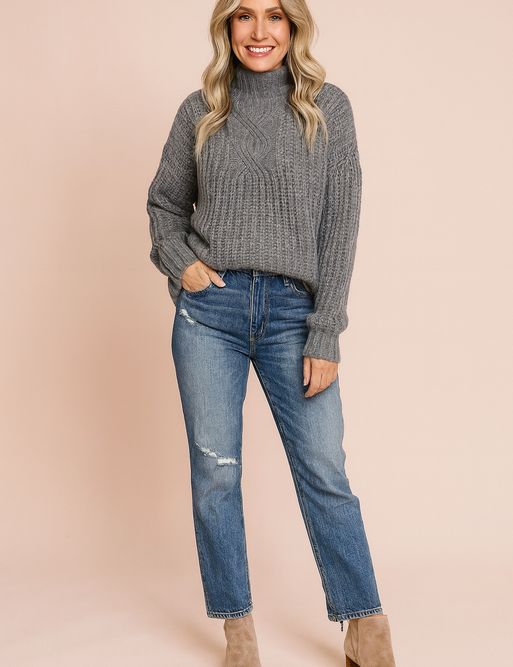 Alicja | Kabelstrikket rullekravetrøje 3