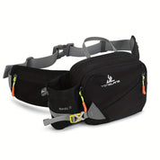 Alsidig løbebæltetaske med vandflaskeholder – Holdbar nylon med lynlåse til vandreture og maratonløb 0