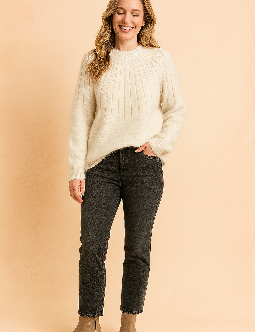 Aneta | Ribbet sweater 0