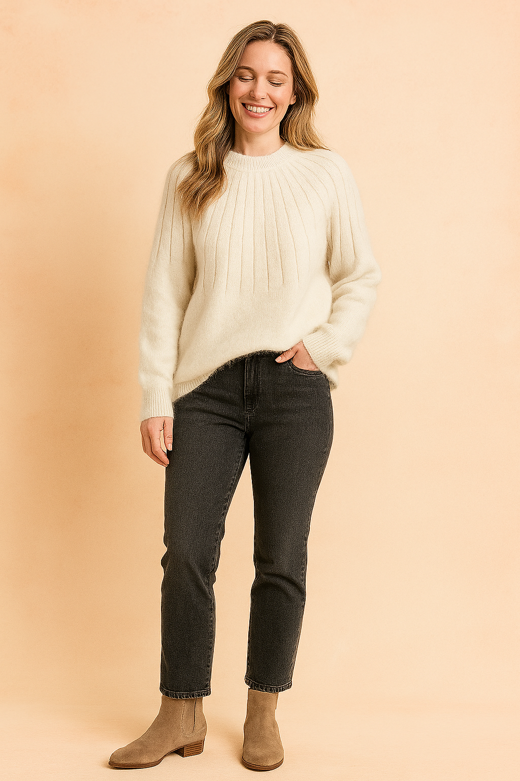 Aneta | Ribbet sweater 0
