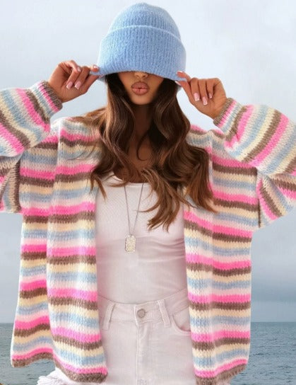 Angeline | Flerfarvet strikket sweater 0