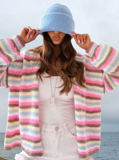 Angeline | Flerfarvet strikket sweater 0