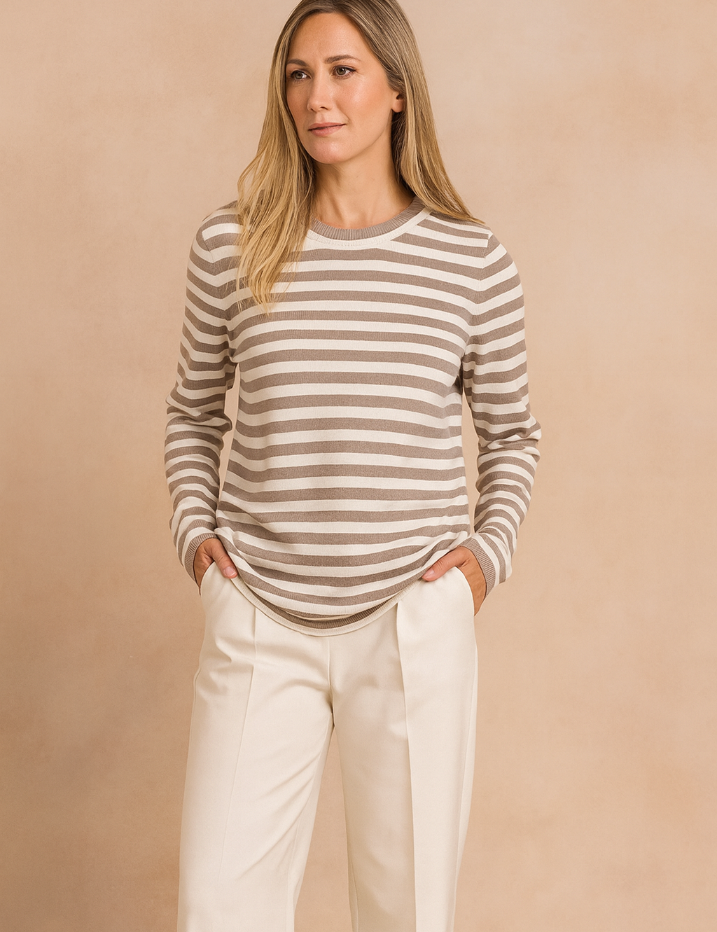 Arna | Klassisk stribet striktrøje 0