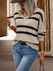 Marla | Stribet Efterårs Sweater Dame