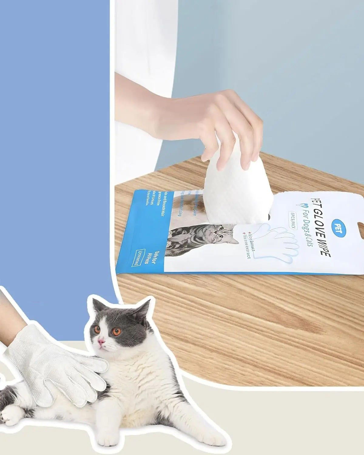 Badehandsker til kæledyr – Rengørings- og lugtfjernende vådservietter til hunde og katte, perfekt daglig plejeværktøj til kæledyr 2