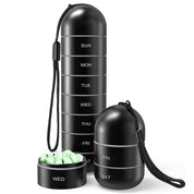 Bærbar pilleorganisator i aluminium til 7 dages brug til rejser, pilleæske med pillebeholder 4