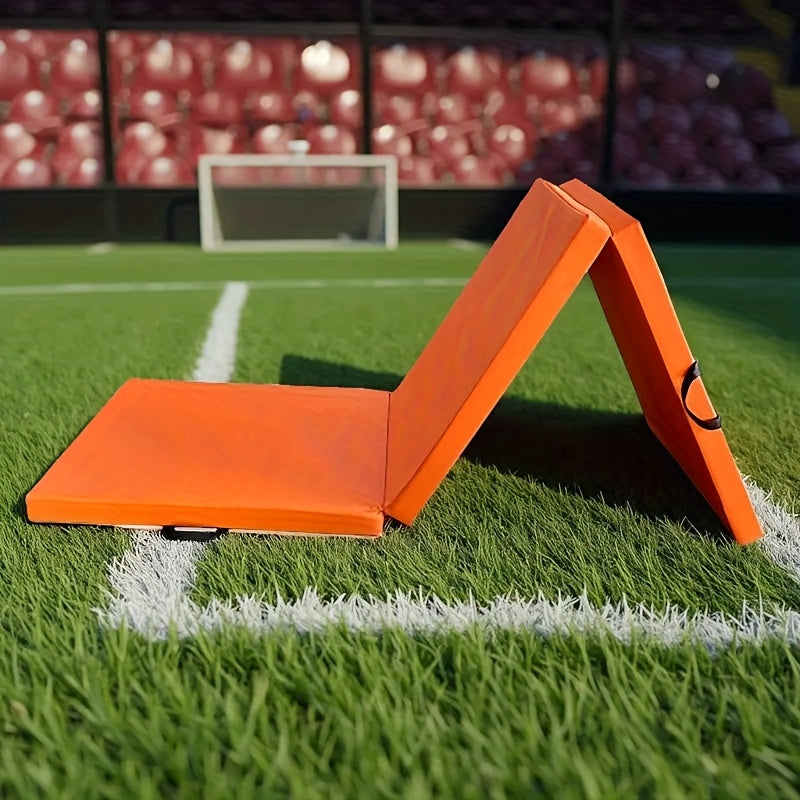 Bærbar triptyk yogamåtte med tyk polstring, skridsikker PU-overflade og håndtag 11