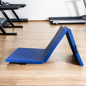 Bærbar triptyk yogamåtte med tyk polstring, skridsikker PU-overflade og håndtag 5