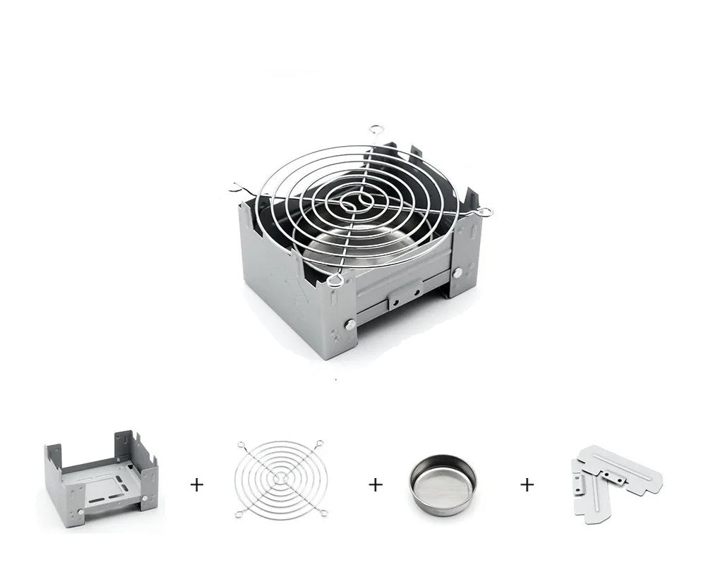 Bærbart alkoholkomfur til udendørs camping – Sammenklappelig brænder til fast brændstof til nødmadlavning, let og holdbart overlevelsesudstyr 10