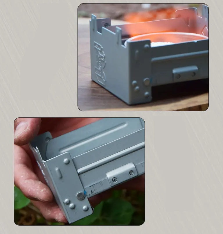 Bærbart alkoholkomfur til udendørs camping – Sammenklappelig brænder til fast brændstof til nødmadlavning, let og holdbart overlevelsesudstyr 3