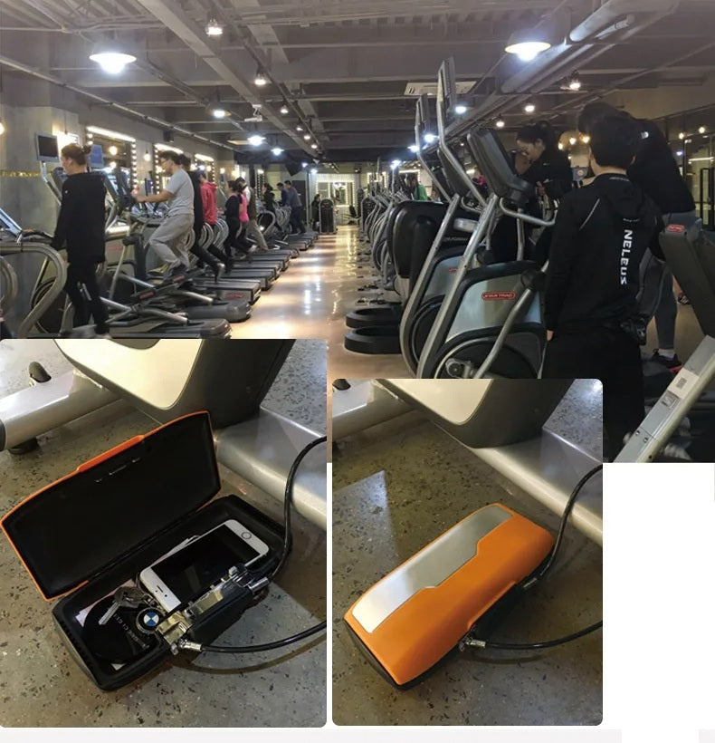 Bærbart mini-sikkerhedsskab – Opbevaringsboks med adgangskodelås og stålwire til smykker, kort, kontanter og telefonsikkerhed på farten 2