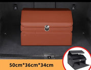 Bagagerumsorganisator til bilen – Forvandl dit køretøj med denne stilfulde multifunktionelle læderopbevaringstaske til ubesværet oprydning og værktøjshåndtering 13