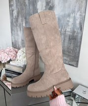 Beige ankelstøvler til kvinder med polstret indersål og foret inderside – Komfortable støvletter til hverdagsbrug 2