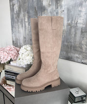 Beige ankelstøvler til kvinder med polstret indersål og foret inderside – Komfortable støvletter til hverdagsbrug 4