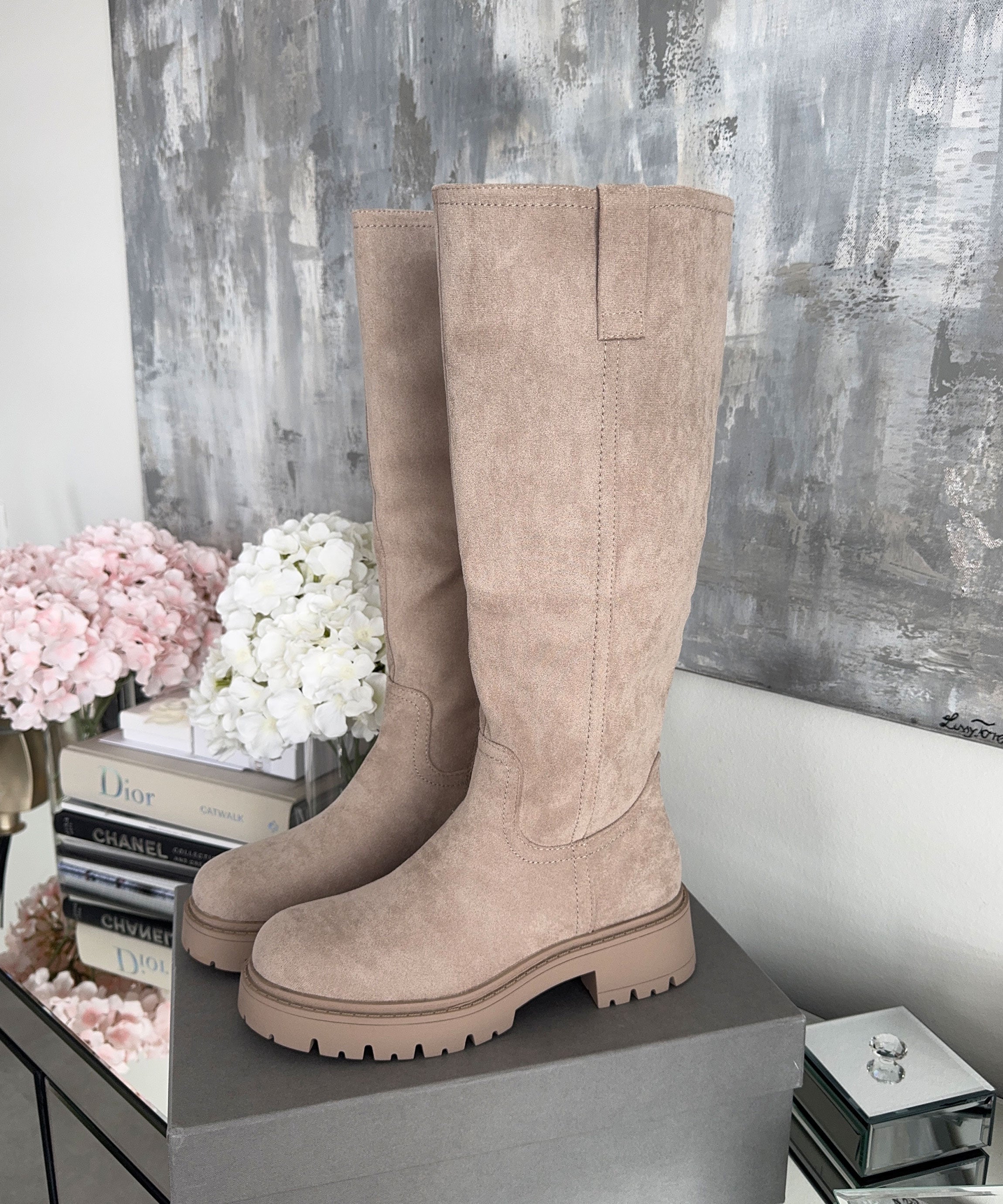 Beige ankelstøvler til kvinder med polstret indersål og foret inderside – Komfortable støvletter til hverdagsbrug 4