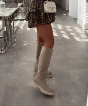 Beige ankelstøvler til kvinder med polstret indersål og foret inderside – Komfortable støvletter til hverdagsbrug 6