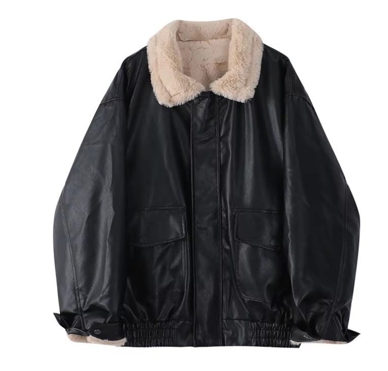 Kristine | Modevenlig Oversized Læderjakke med Komfortabel Foring