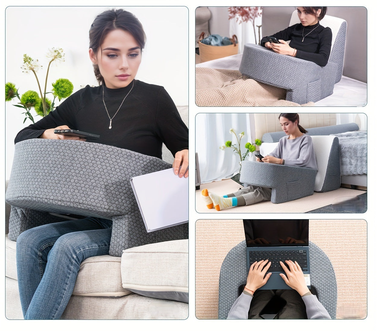 Blød læsepude – Ergonomisk armlæn til skødebord med vaskbart betræk til spil og afslapning 1