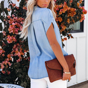 Shaloni - Elegant jeansbluse med stil