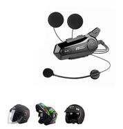 Bluetooth motorcykelhjelm intercom headset – 1000M trådløs interphone, håndfri opkald, krystalklar lyd til 2 kørere på ture og eventyr 0
