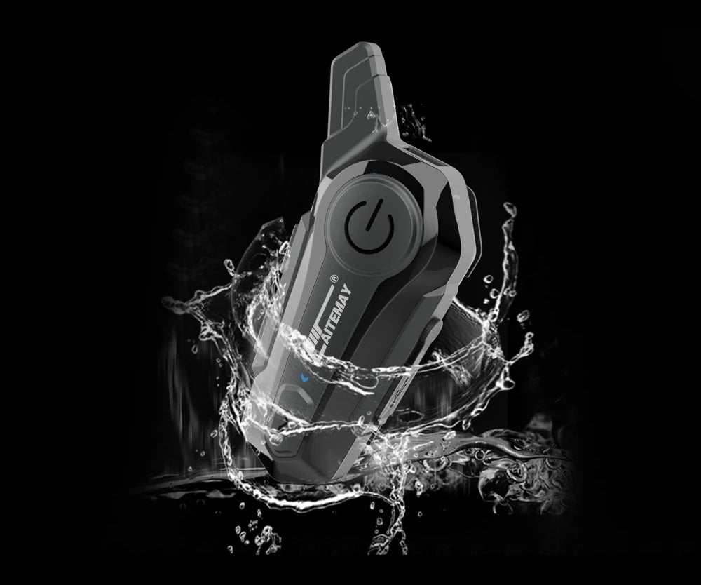 Bluetooth motorcykelhjelm intercom headset – 1000M trådløs interphone, håndfri opkald, krystalklar lyd til 2 kørere på ture og eventyr 1