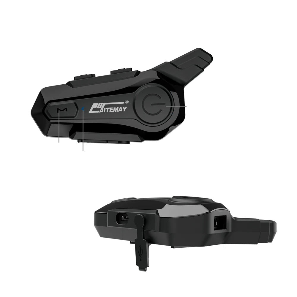 Bluetooth motorcykelhjelm intercom headset – 1000M trådløs interphone, håndfri opkald, krystalklar lyd til 2 kørere på ture og eventyr 3