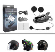 Bluetooth motorcykelhjelm intercom headset – 1000M trådløs interphone, håndfri opkald, krystalklar lyd til 2 kørere på ture og eventyr 4