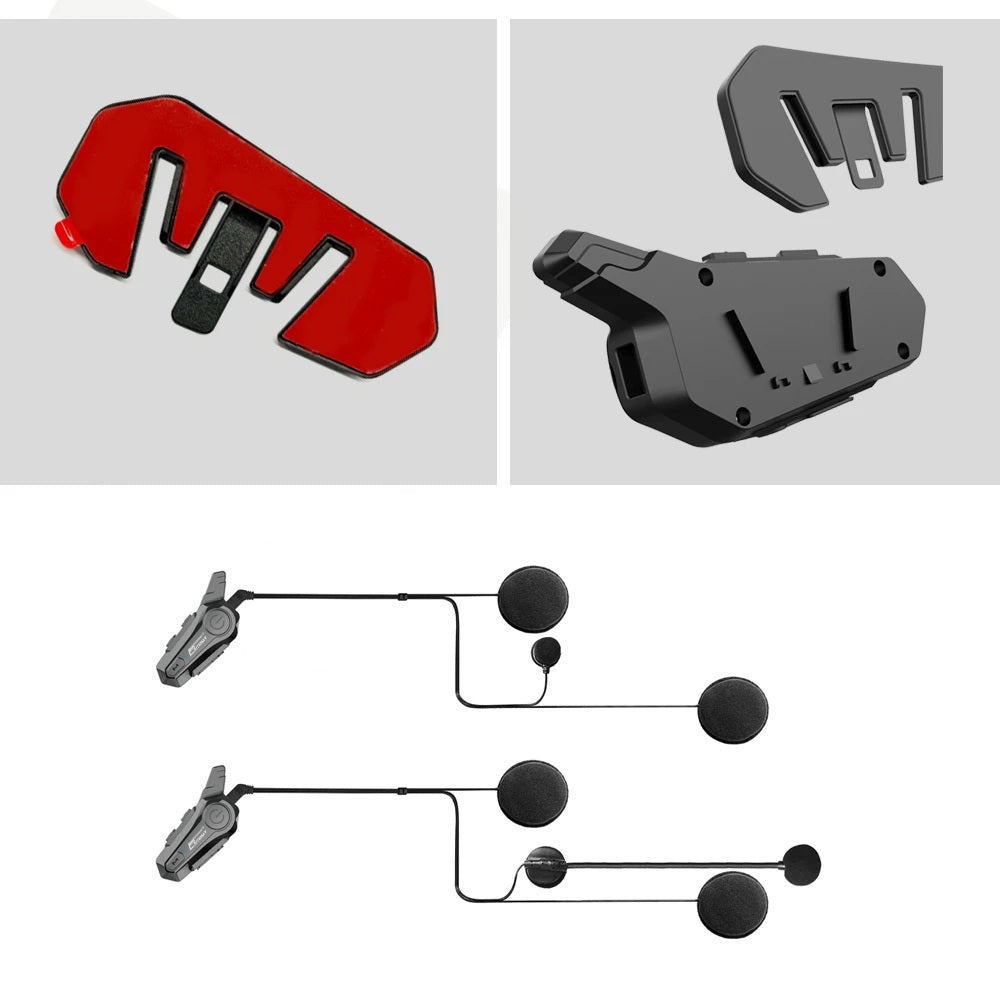 Bluetooth motorcykelhjelm intercom headset – 1000M trådløs interphone, håndfri opkald, krystalklar lyd til 2 kørere på ture og eventyr 5