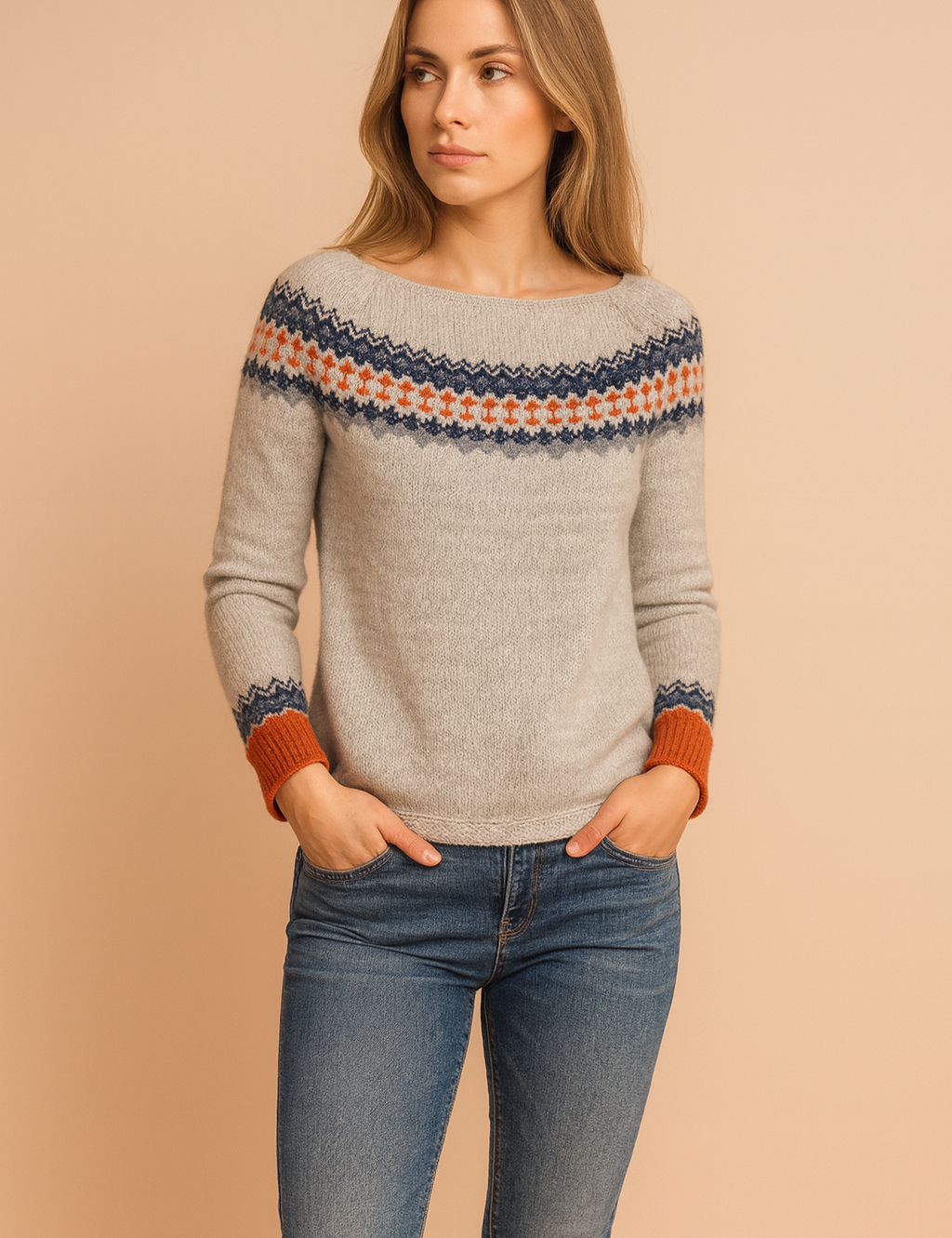 Boho-mønsterpullover | Geometrisk mønstret sweater 0