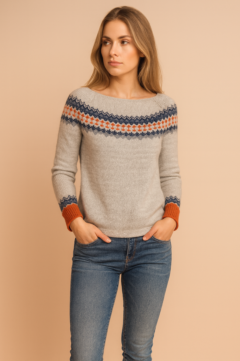 Boho-mønsterpullover | Geometrisk mønstret sweater 0
