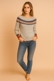 Boho-mønsterpullover | Geometrisk mønstret sweater 1