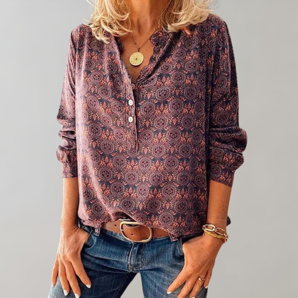 Stilfuld og Komfortabel Vintage Bluse til Damer