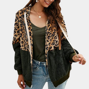 Cleo | Dametrøje med hætte leopardprint